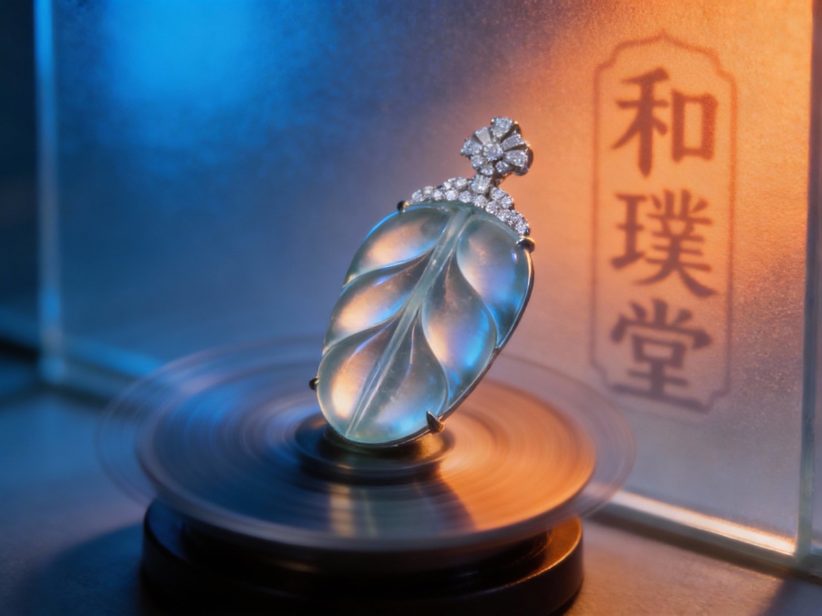 玻璃种叶子吊坠