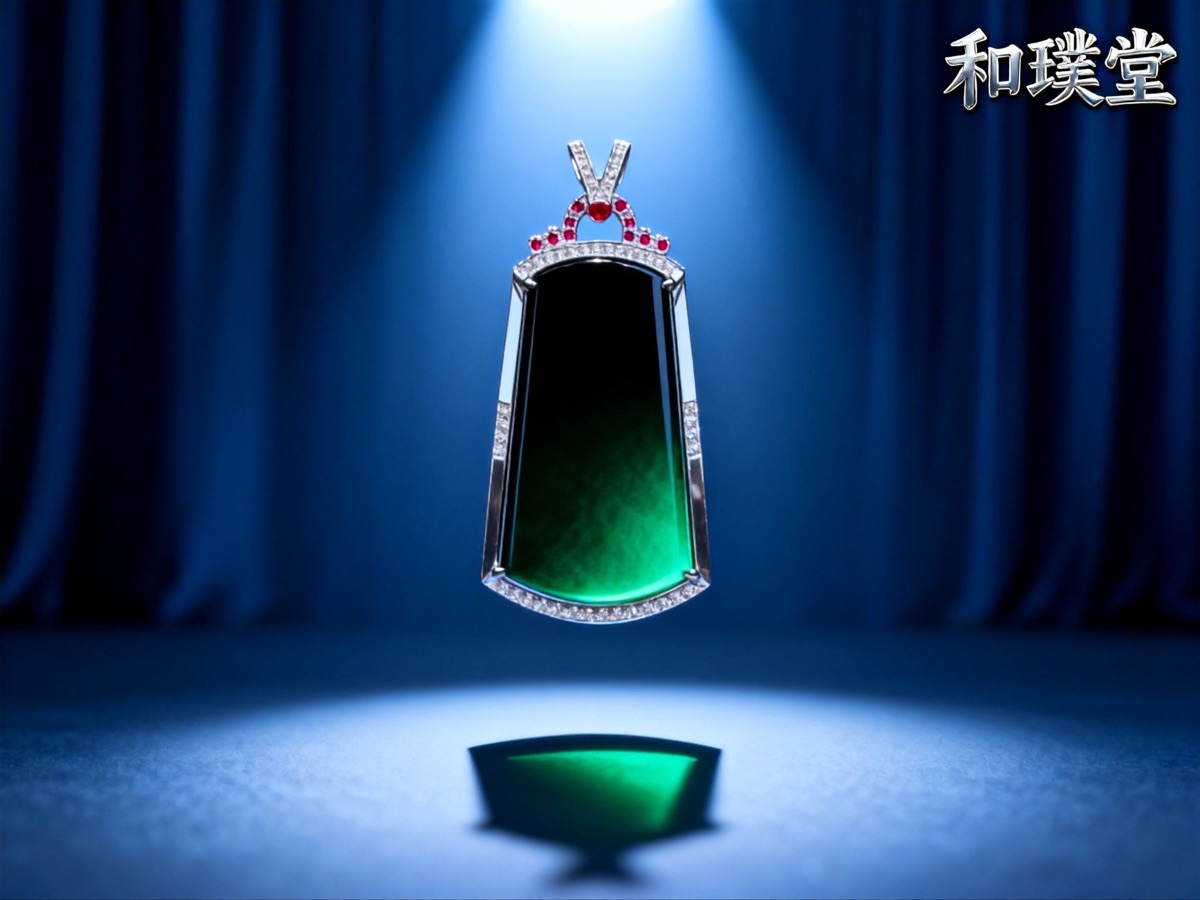墨翠无事牌吊坠