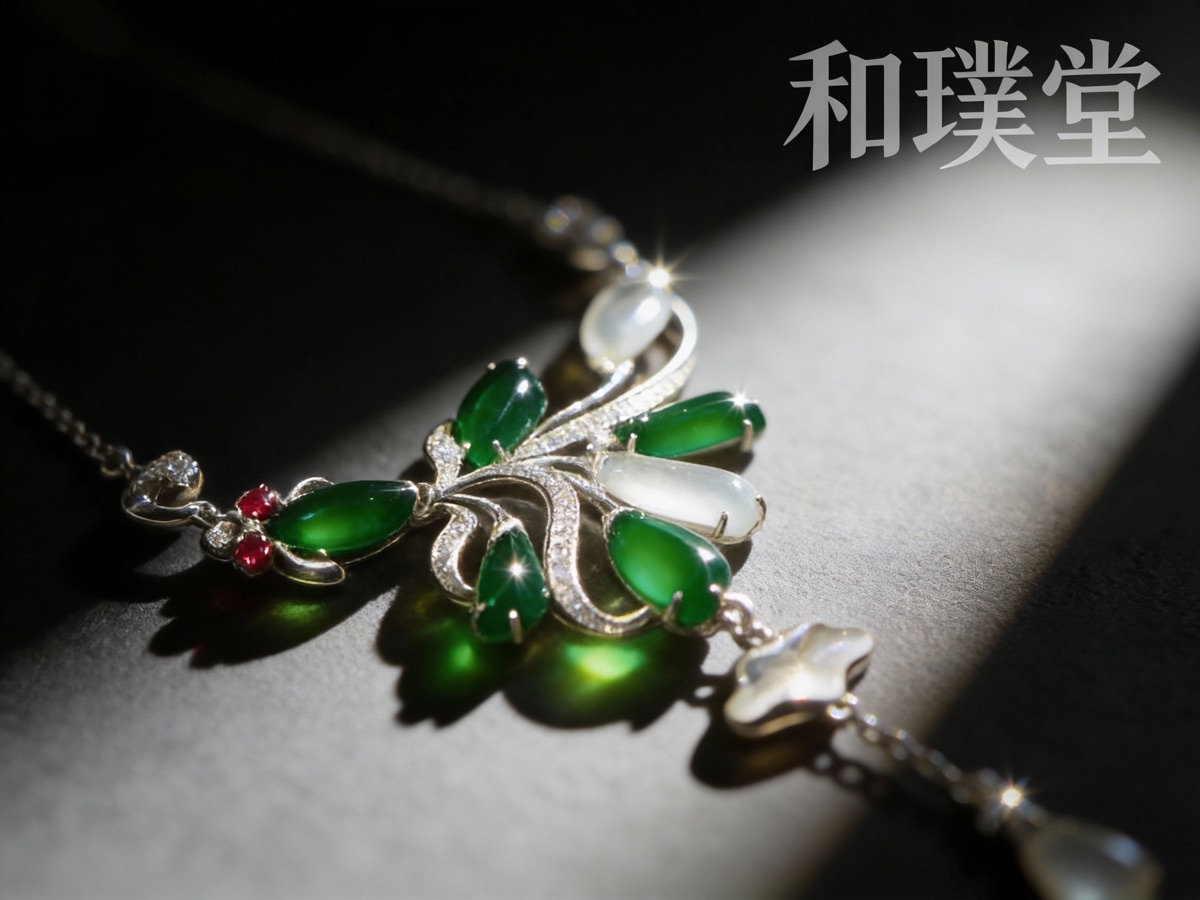 玻璃种帝王绿随形项链