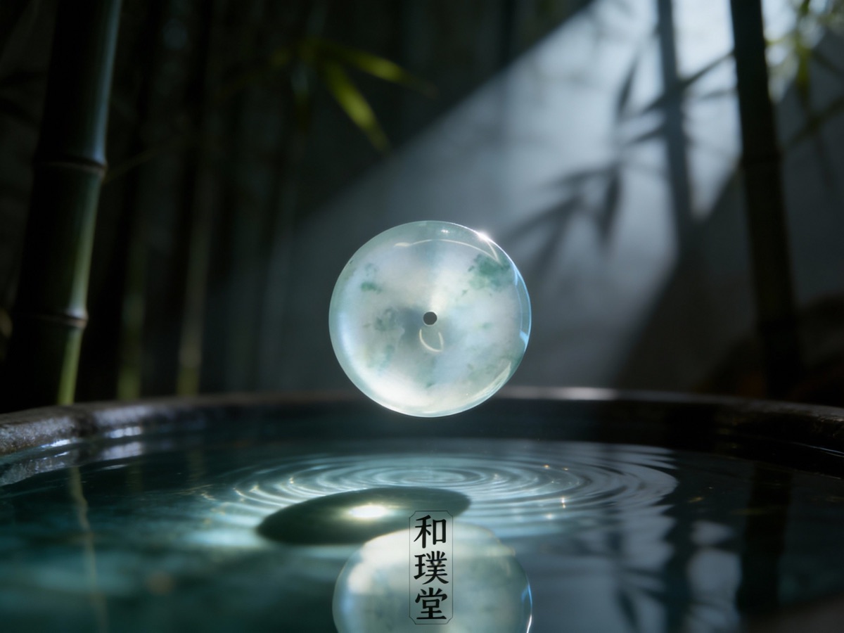 冰种飘花大平安扣挂件
