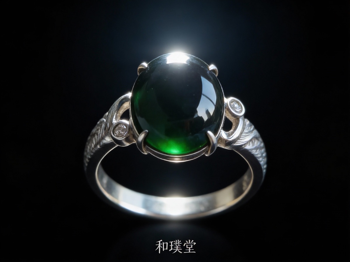 墨翠蛋面戒指