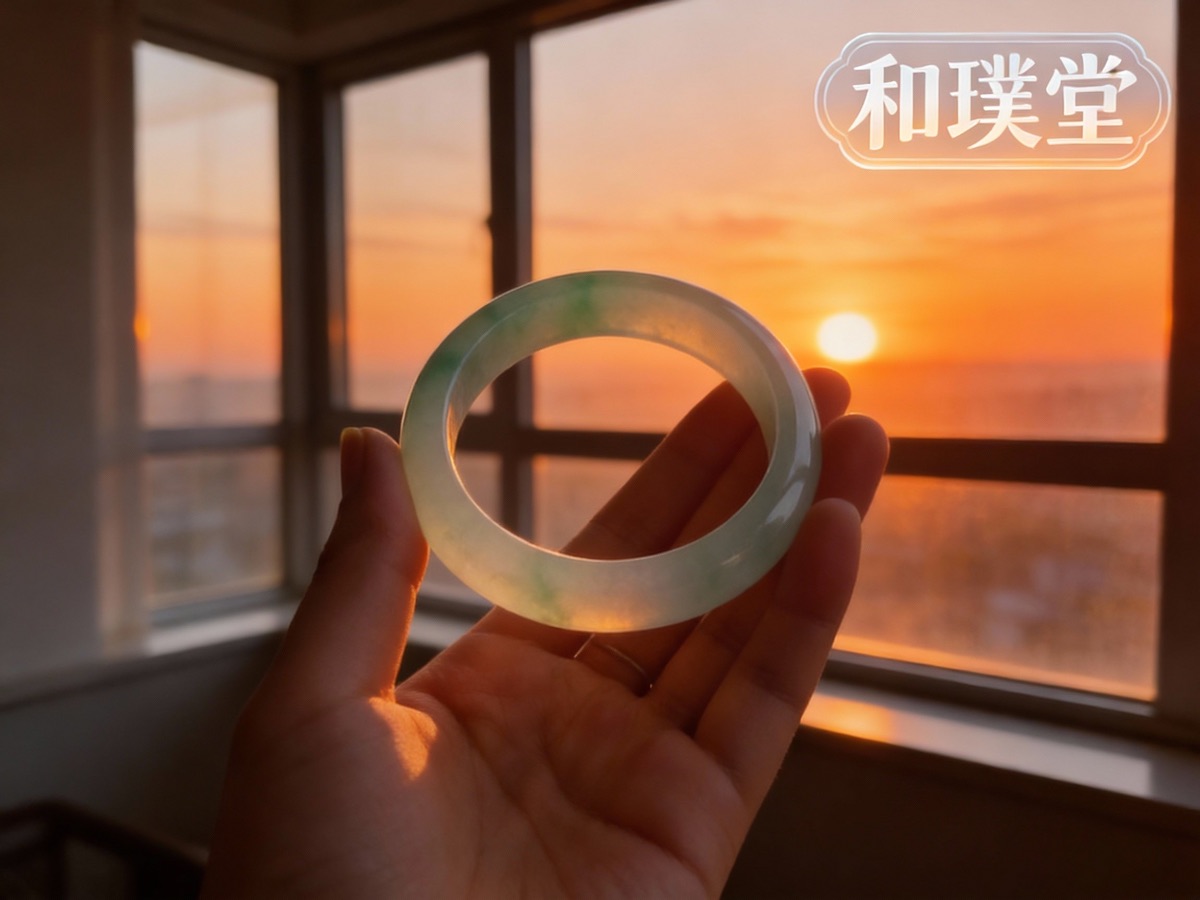 冰糯种飘绿手镯
